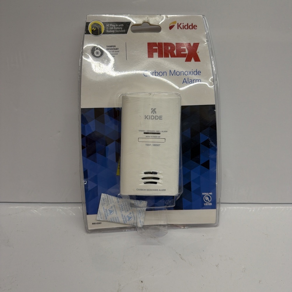 New Kidde Firex Plug-In Carbon Monoxide Detector AA Battery Backup 900-0263